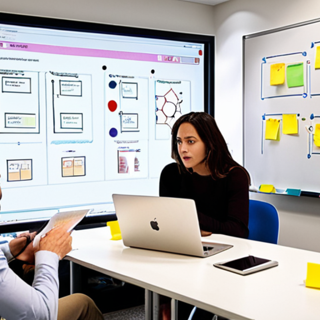 **

"A diverse team brainstorming innovative ideas in a brightly lit, modern office. Post-it notes cover a whiteboard, showcasing concepts for new product development. Some team members are looking at charts displayed on laptop screens. Emphasis on collaboration, creativity, and open communication. It needs to represent open innovation culture, idea generation, evaluation systems and accepting failure, also has data analysis visible on the screen."

**