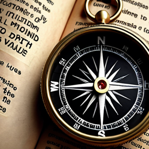 Home 22 ** A compass pointing to core values as a guiding "North Star" in life, symbolizing the importance of identifying personal principles and beliefs.
**